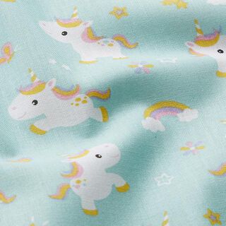 Poplin enhörning  – aquablått, 