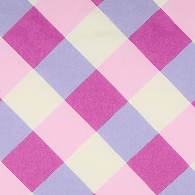 Bomullssatin Large Gingham | Nerida Hansen – pastellviolett/yllevit,  image number 1