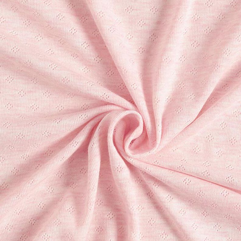 Finstickad jersey med hålmönster Melange – ljusrosa,  image number 1