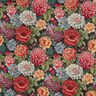 Dekorationstyg Gobeläng stora blommor – svart/rött,  thumbnail number 1