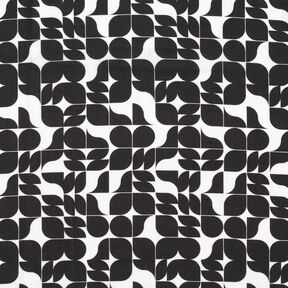 Viskostyg Retro-grafik – svart/vit, 