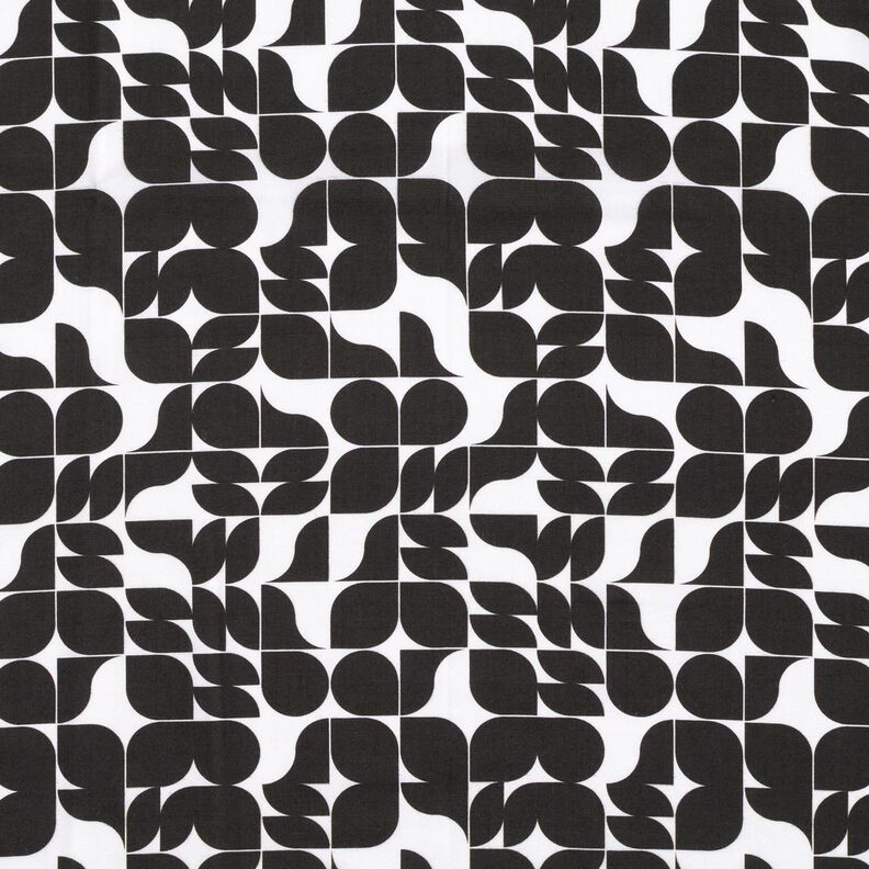 Viskostyg Retro-grafik – svart/vit,  image number 1