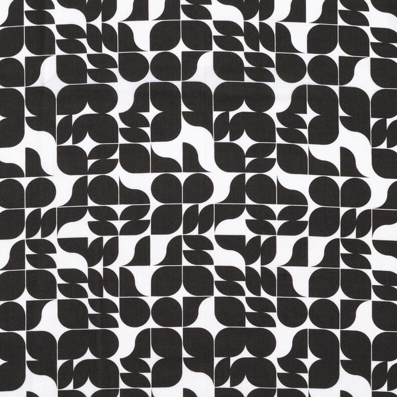 Viskostyg Retro-grafik – svart/vit, image number 1