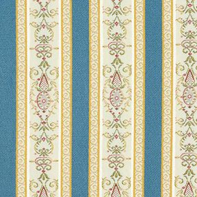 Möbeltyg Jacquard Biedermeier Ränder – kräm/blå, 