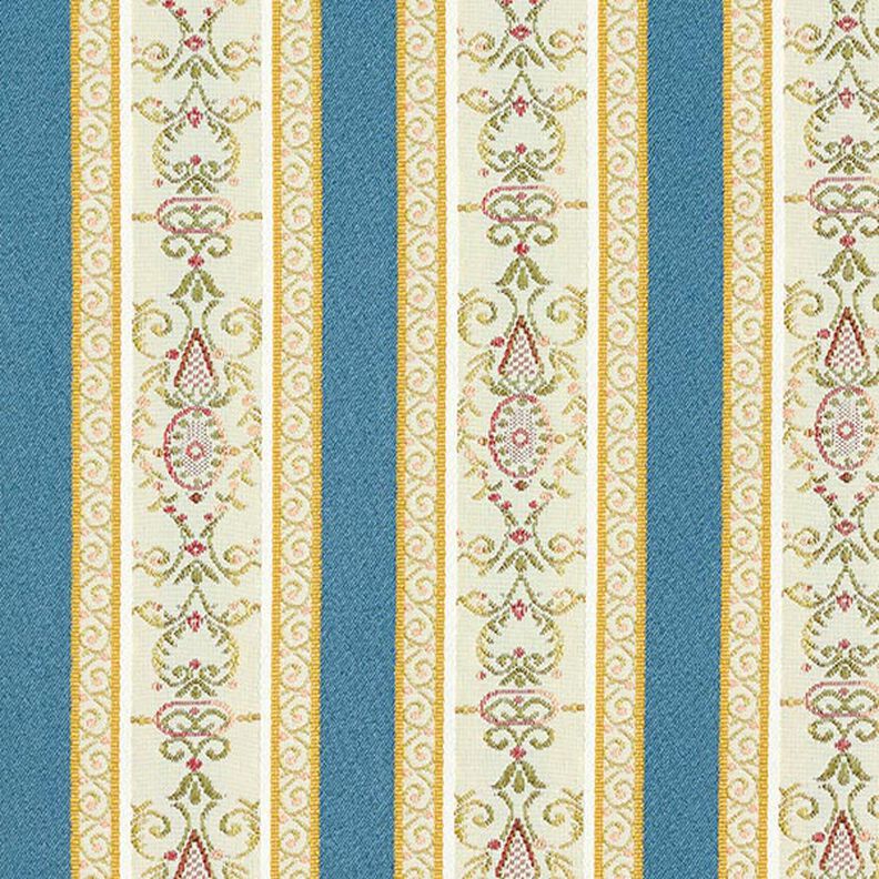 Möbeltyg Jacquard Biedermeier Ränder – kräm/blå,  image number 1