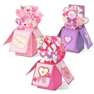 Pop-up-box-set Kärlek [ 3styck ] – pink/rosa, 