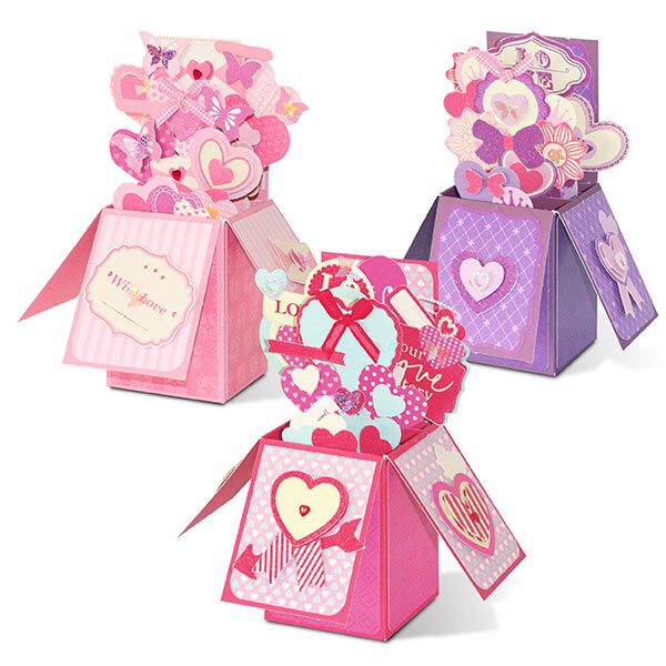 Pop-up-box-set Kärlek [ 3styck ] – pink/rosa,  image number 1