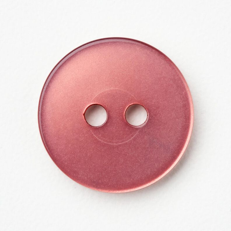 2-hålsknapp blank [Ø 15 mm] – mörk gammalrosa,  image number 1