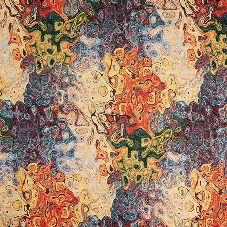 Jacquard Gobeläng Abstrakt konst – blå/rött/gul,  image number 1