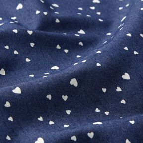Chambray Små hjärtan – marinblått/yllevit, 