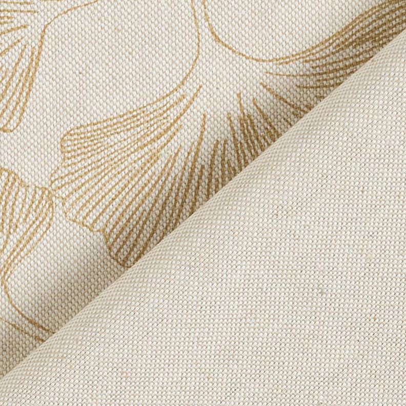 Dekorationstyg Halvpanama ginko – senap/natur, image number 4