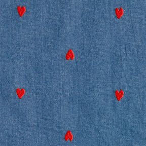 Chambray  – jeansblå/eldröd, 
