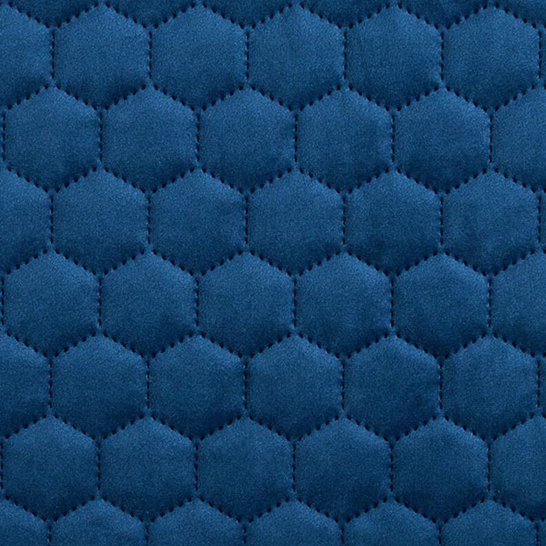 Stoppningstyg quiltad sammet vaxkakor – marinblått,  image number 1