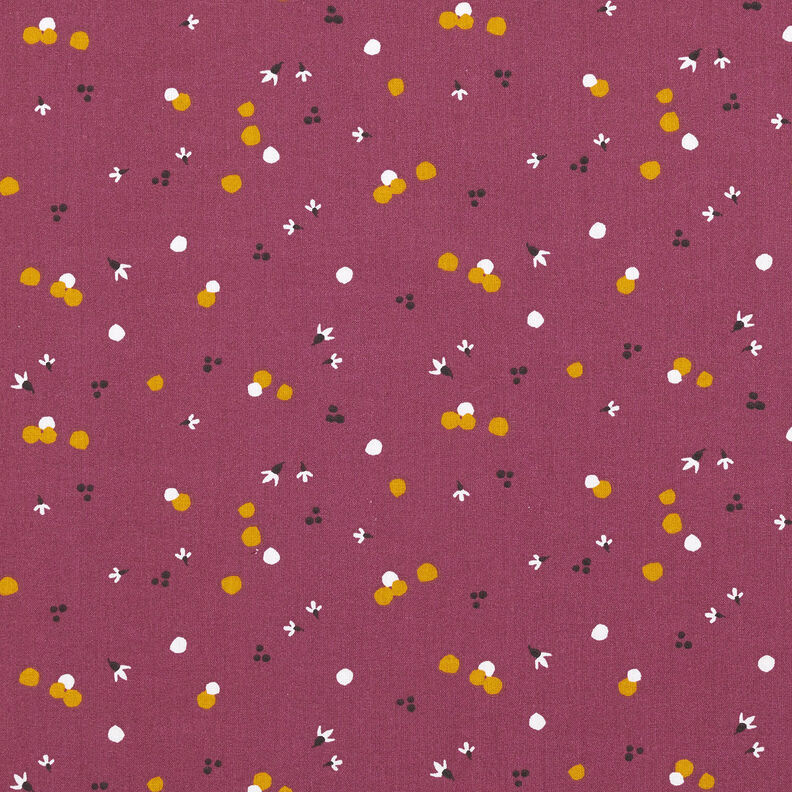 Bomullstyg Kretong prickar i färg – merlot,  image number 1