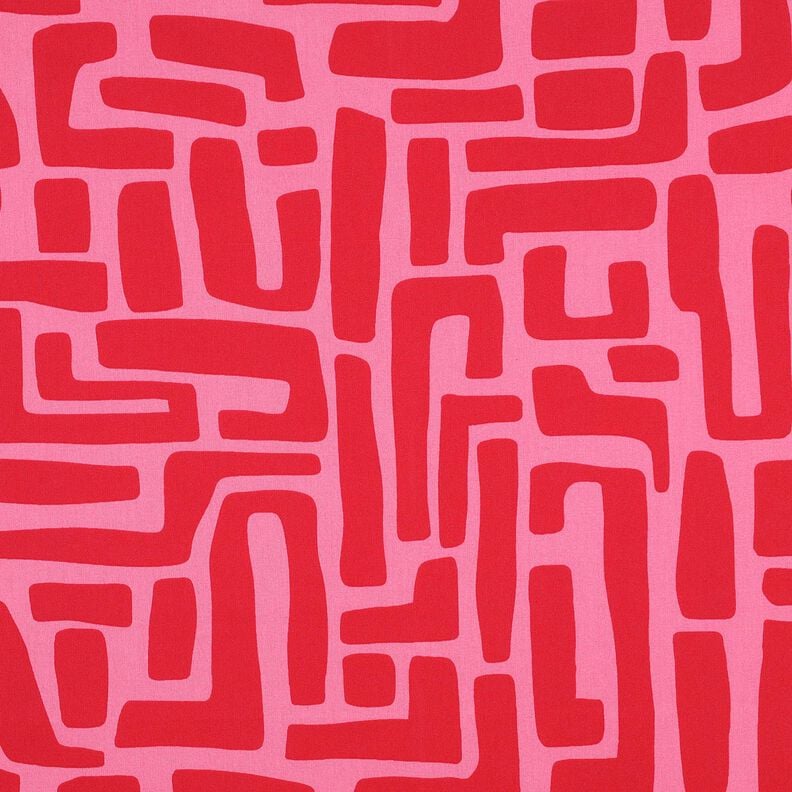 Behandlad bomull abstrakt – röd/pink,  image number 1