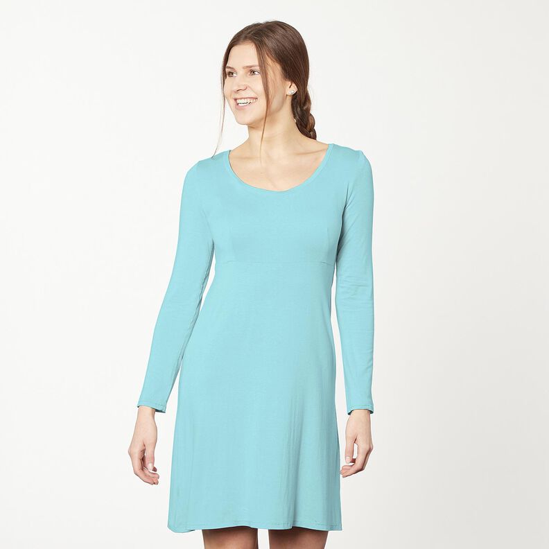 Bomullsjersey medium enfärgad – isblå, image number 10
