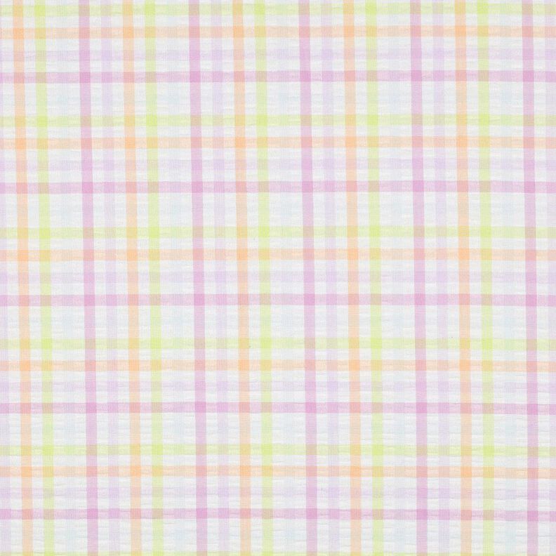 Bäckebölja Bomullsblandning Färgglada rutor – vit/pastellviolett,  image number 1