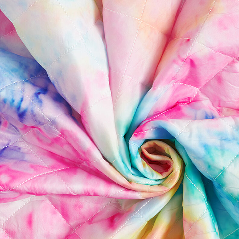 Quiltat tyg regnbågar färggradient – vit/färgmix,  image number 3