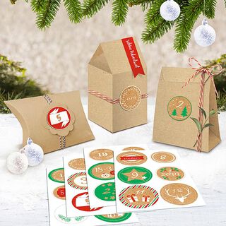 Set med klistermärken adventssiffror [ 24 styck ] – färgmix, 