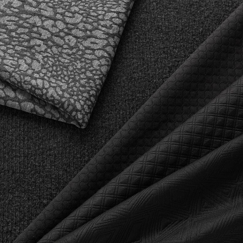 Quiltad jersey vågor – svart, image number 6