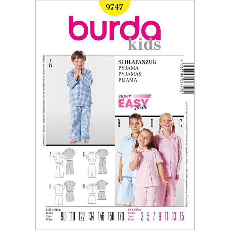 Barnpyjamas, Burda 9747,  image number 1