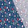 Bomullstyg Poplin Tomtar och granar – blå,  thumbnail number 4