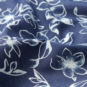 Chambray Sommarblommar – marinblått/yllevit, 
