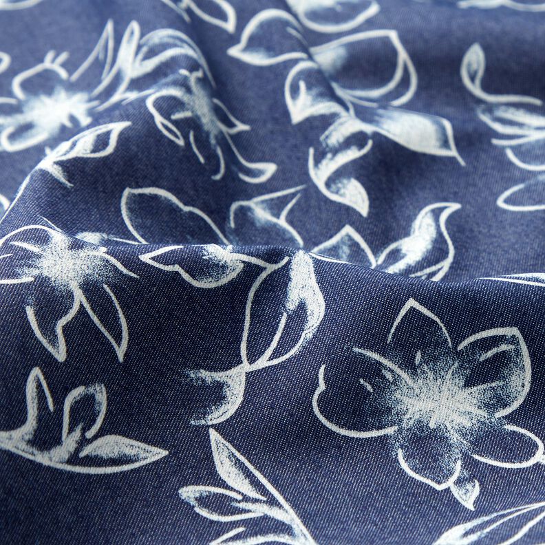 Chambray Sommarblommar – marinblått/yllevit,  image number 2