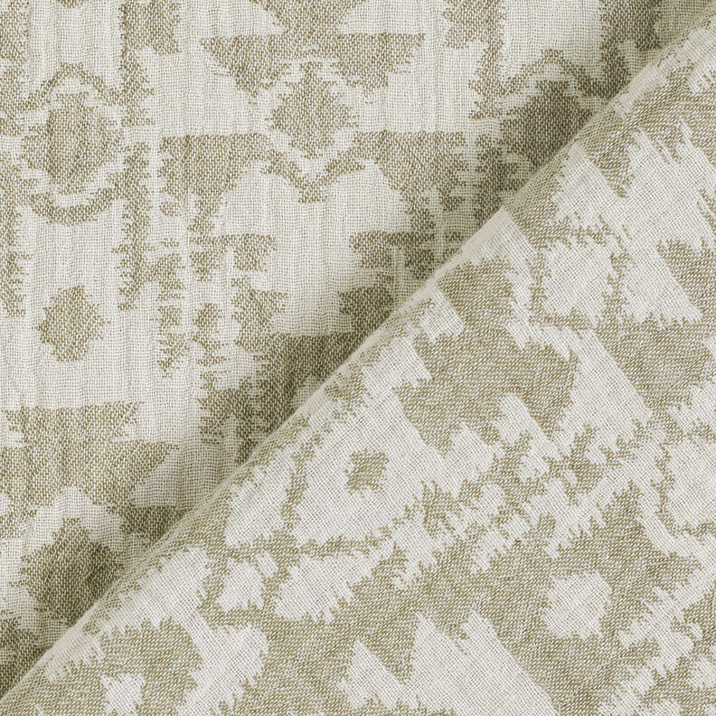 Muslin/Dubbel-krinkelväv Jacquard-Aztekmönster | by Poppy ljus kaki/dimgrå, image number 6