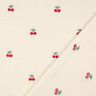 Teddyplysch broderade körsbär | Poppy Fabrics – elfenbensvit/chiliröd,  thumbnail number 4