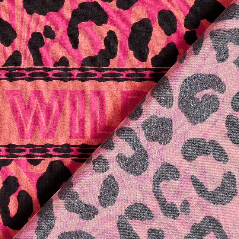 Viskos Voile lejon och blommor kantdesign Panel – pink/brandgul, image number 5