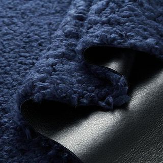 Läderimitation med fuskpäls på baksidan enfärgad – svart/marinblått, 