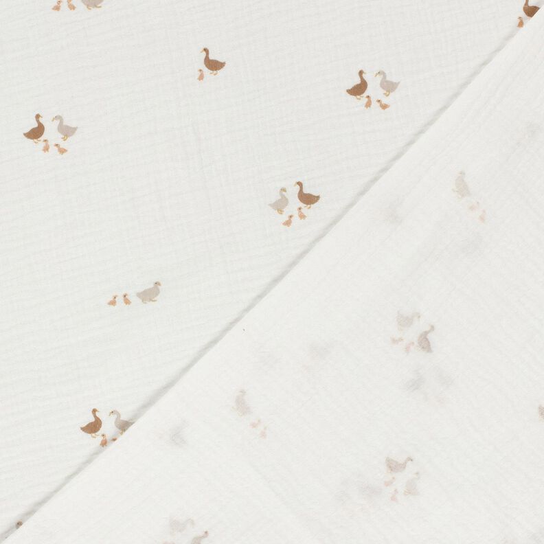 Muslin/Dubbel-krinkelväv Ankfamilj – yllevit/natur, image number 4
