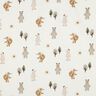 Bomullsjersey Djur i skogen Digitaltryck | Poppy Fabrics – elfenbensvit/anemon,  thumbnail number 1