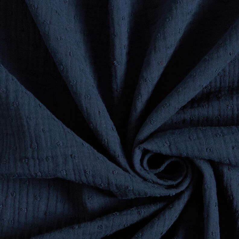 Muslin/Dubbel-krinkelväv dobby – marinblått, image number 3