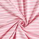 GOTS Bomullsjersey remsa | Albstoffe – rosa/vit,  thumbnail number 3