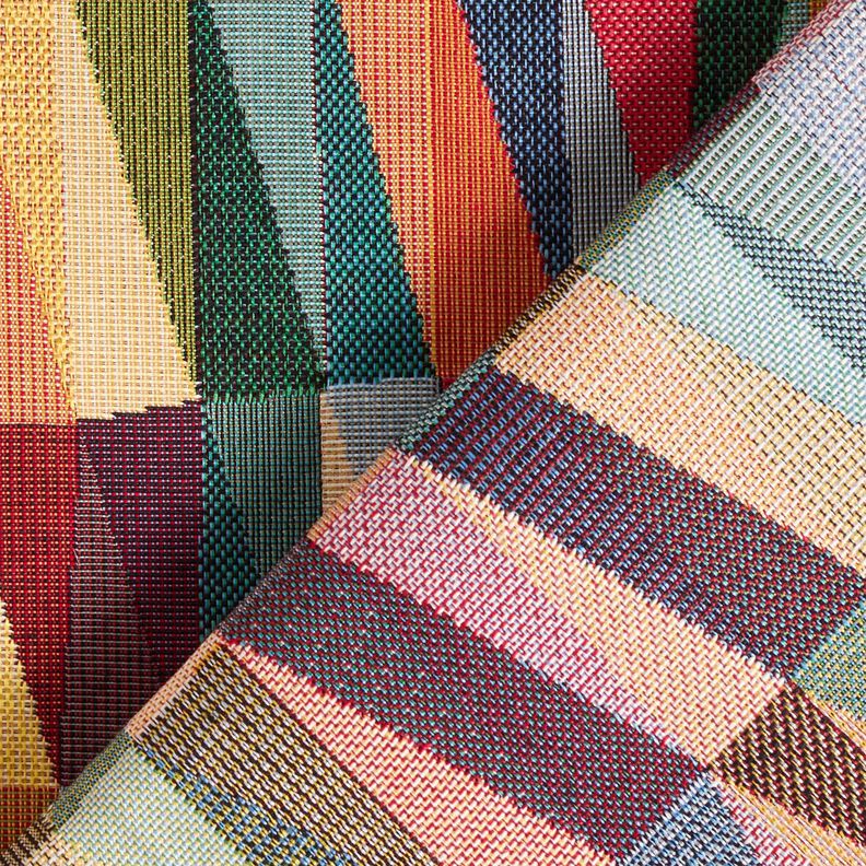 Dekorationstyg Gobeläng Grafisk sicksack – ljusbeige/kaminrött,  image number 4