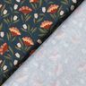 Bomullstyg Poplin filigranblommor – svartblå/terracotta,  thumbnail number 4