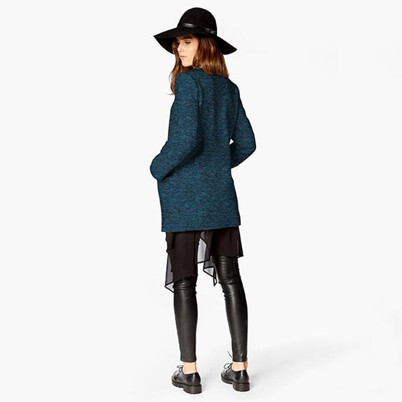 Stickad fleece – petrol/svart,  image number 5