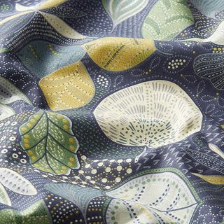 Bomullstyg Kretong Blad – navy, 