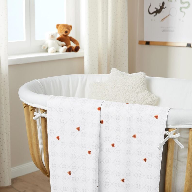 Mysfleece Diamanter och hjärtan – elfenbensvit/koppar,  image number 6