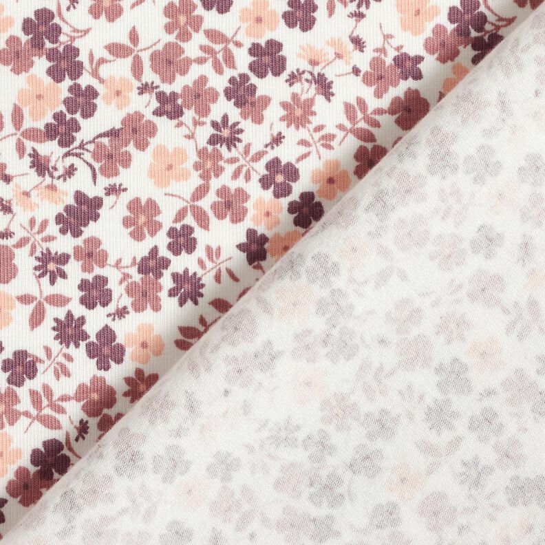 Bomullsjersey blomsterhav &ndash; vit/lila,  image number 4