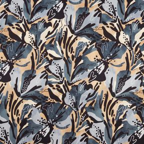 Crepesatin havsblommor – skiffergrått/beige, 