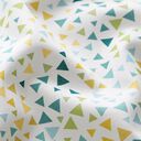 Bomullspoplin färgglada trianglar – vit, 