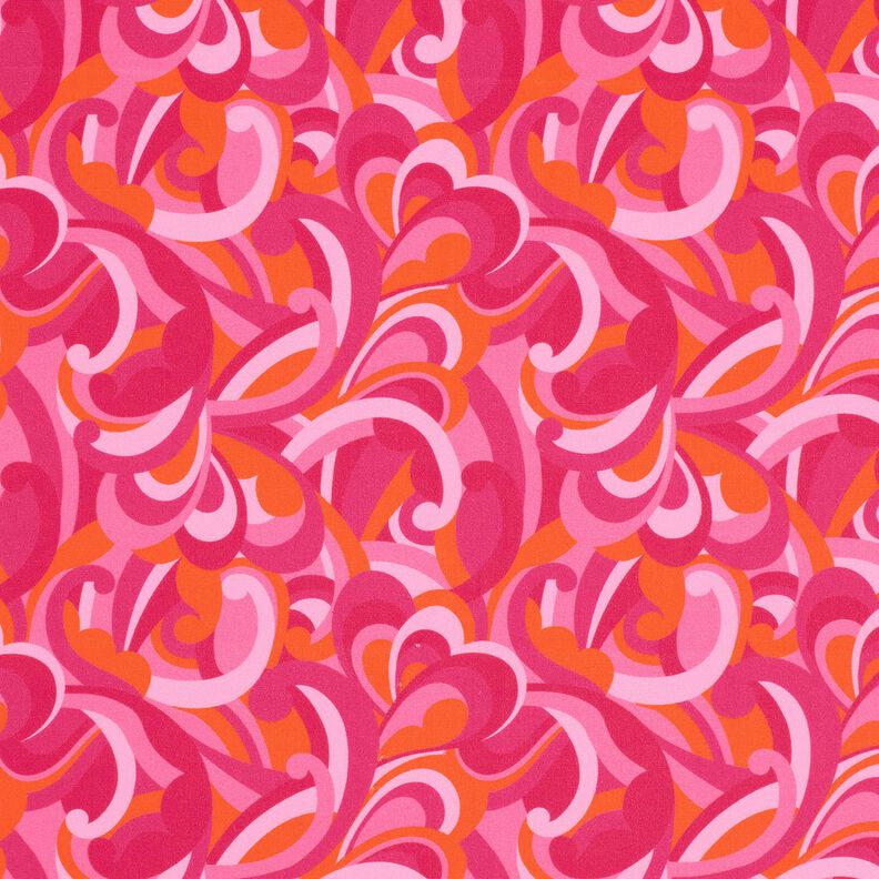 Baddräktstyg Abstrakta slingor – intensiv rosa/brandgul,  image number 1