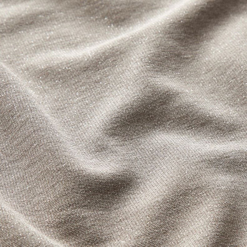 Stickad jacquard glitter-melange – beige/silvermetallic, image number 2