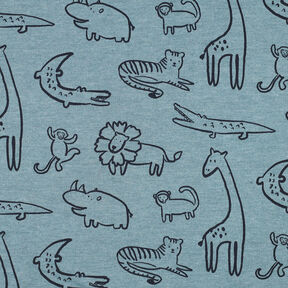 Sweatshirt Safaridjur | by Poppy – duvblå/antracit, 