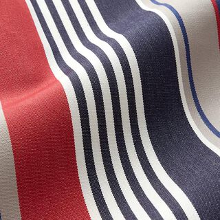 Outdoortyg Canvas blandade ränder – vit/marinblått, 