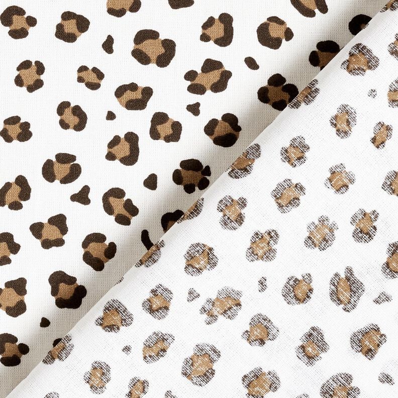 Bomullspoplin leopardm&ouml;nster &ndash; elfenbensvit/r&aring;djursbrun,  image number 4