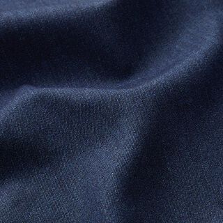 Styvt tyg i denimlook med fleecebaksida – marinblått/beige, 
